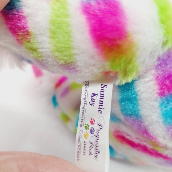 Sammie Kay Progressive Plush Unicorn Pink Rainbow White Multicolor Stuffed 10" - Picture 7 of 8